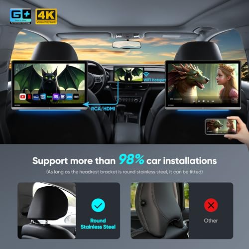 Gtrui F4MAX 14 Inch 4K Video Android Portable Car Tv Headrest Monitor Tablet thumb #1