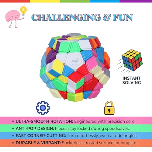 Image of MoYu Meilong Professional Speed Cube, Stickerless Magic Puzzle Cube with Instructions (Megaminx)