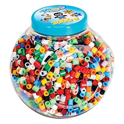 HAMA - Pot de 2000 perles à repasser taille Maxi - Mélange de 12 couleurs - Loisirs créatifs