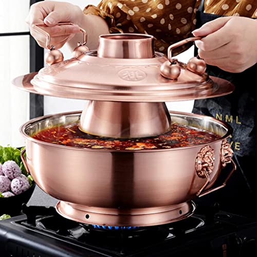 Olla Hot Pot China Cobre 30 cm Gas EoxinDm Dorado miniatura 2