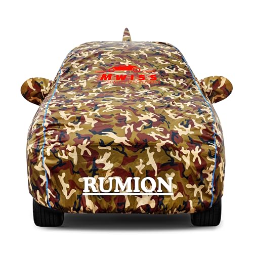 Image of Waterproof Car Cover for Toyota Rumion | Dustproof, UV & Scratch Resistant Soft Cotton Lining | Triple Stitched, Mirror Pockets & Elastic Hem | Jungle