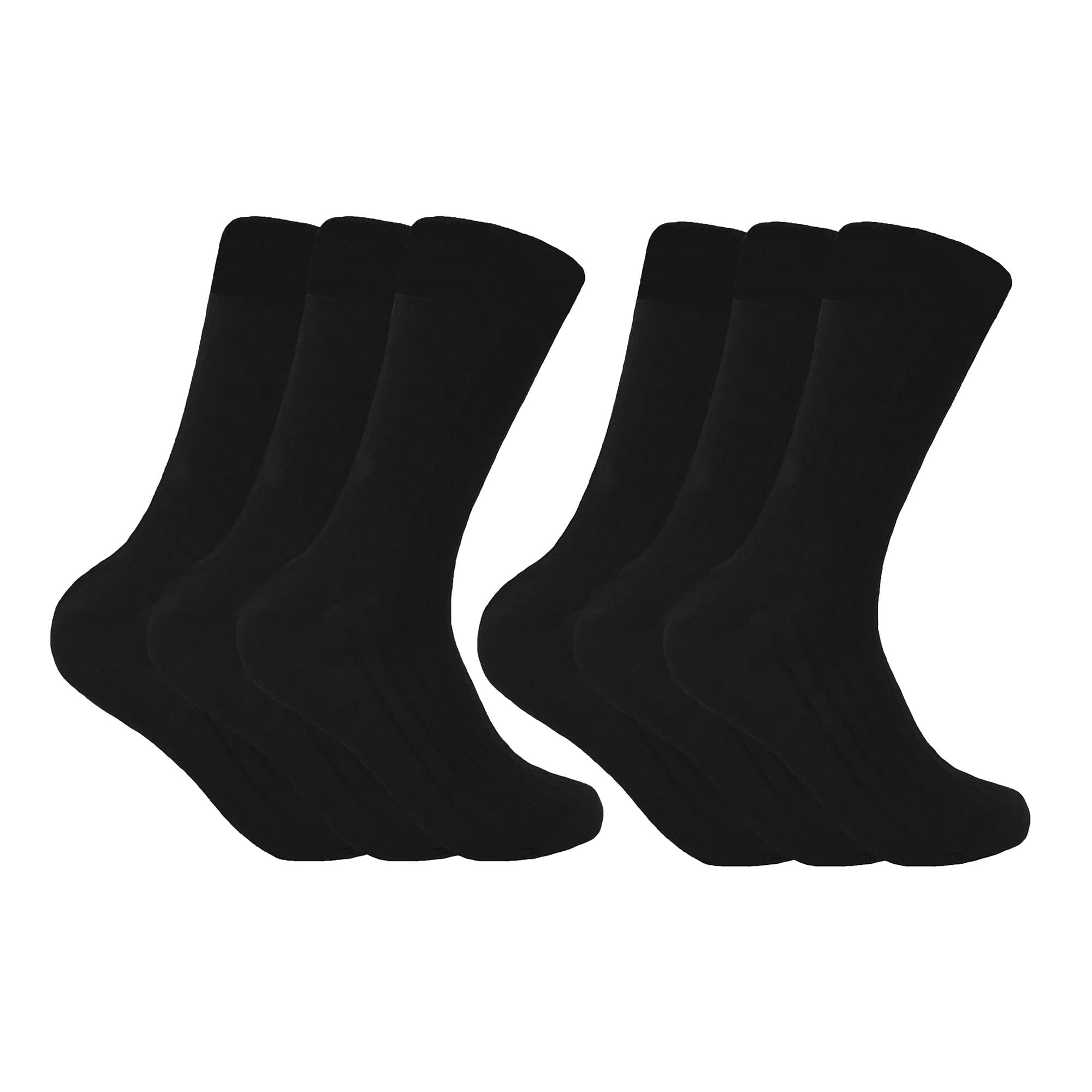 Sock Snob Men's Black 6 Pack Thick And Warm Wool Socks | | Thermal Winter Padded Hiking Boot Socks For (6-11, )