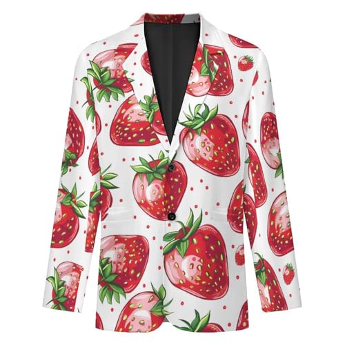 Strawberry Men's Suits Dress Business Formal Suit Print Jackets Coat For Wedding Party4