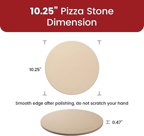 Miniatura 19 de K ROCKSHEAT - Piedra redonda de pizza de 16 pulgadas para parrilla y horno, piedra de hornear grande de cordierita para pan, piedra de cocción
