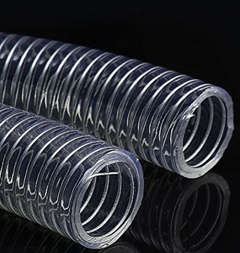 1 tubo flessibile in acciaio resistente alle alte temperature, 16 mm-57 mm, in PVC trasparente, resistente all'acqua e ad alta pressione, lunghezza 250 mm, diametro esterno 48 mm x diametro interno 40