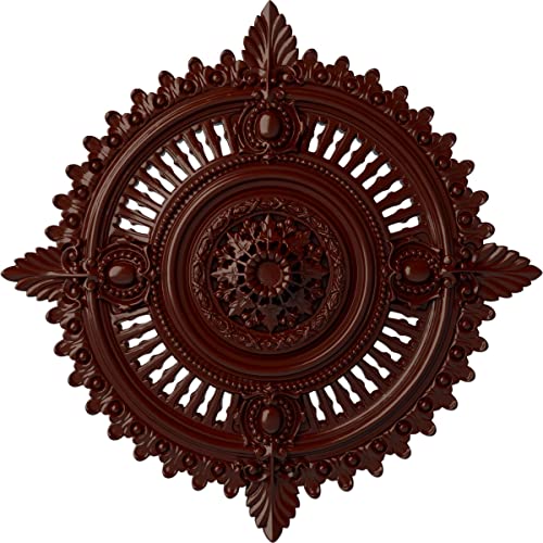 Image of Ekena Millwork Haylynn Ceiling Medallion, Brushed Mahogany