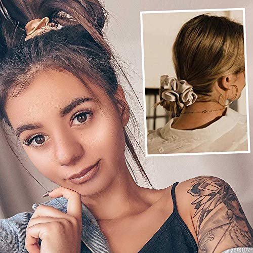 LILYSILK Silk Scrunchies Set - Large & Skinny Hair Ties