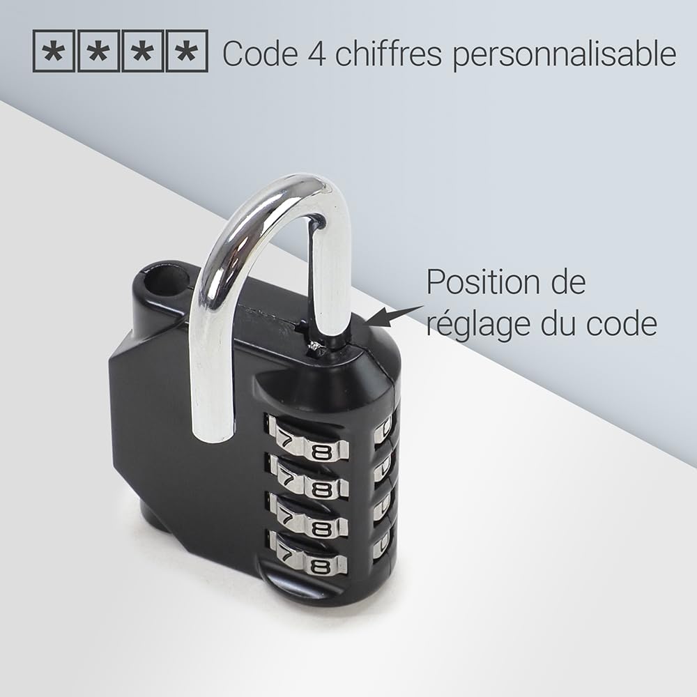 Code Padlock for Locker Cabinet, Trunk, Workshop Door, Shed, 4 Digit Combination Code, Reinforced Security - Image 2