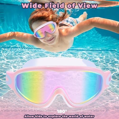 Image of Keary 2 Pack Kids Swim Goggles for 3-15 UV Protection Anti-Fog Pool Water Swimming Goggles for Boys Girls Youth Toddler