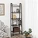 VASAGLE Industrial Ladder Shelf, 5-Tier Bookcase, Storage Unit, with Metal Frame, for Living Room, Kitchen, Rustic Dark Brown ULLS45BF