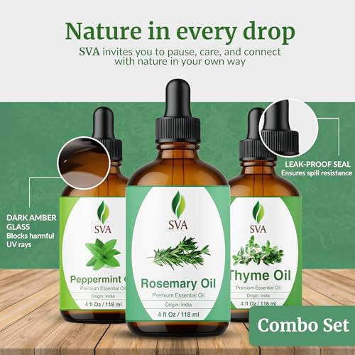 Aceites esenciales tomillo, menta y romero 4 oz set miniatura 7
