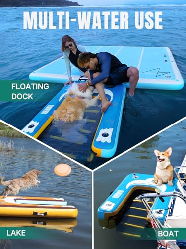 Image of Niphean Dog Pool Ramp, Non-Slip Floating Dog Boat Ramp Up to 240 Pounds | Inflatable Dog Water Ramp for Pool, Boat, Dock & Lake, Safe & Durable Ladder for Large Pets to Easy Water Access