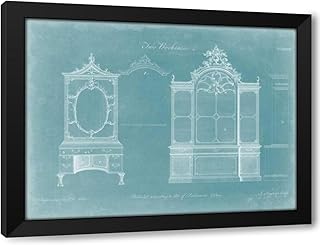 ArtDirect Two Bookcases Custom Framed Art Print Giclee Print or Canvas Options with Various Sizes and Customization by Chippendale, Thomas