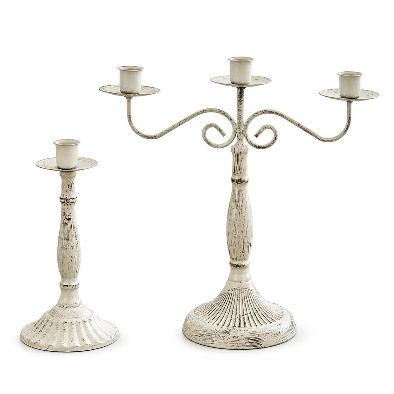 Portacandele Retrò in Ferro per Candele, Candelabro 1 testa + 3 teste