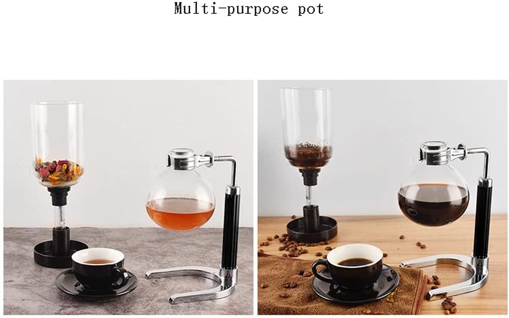 JITEM Cafetera Syphon Coffee Maker Manual Retro Vacuum Glass Siphon Pot Percolators 3 Cups Glass Tabletop Siphon Coffee Maker for Coffee or Tea