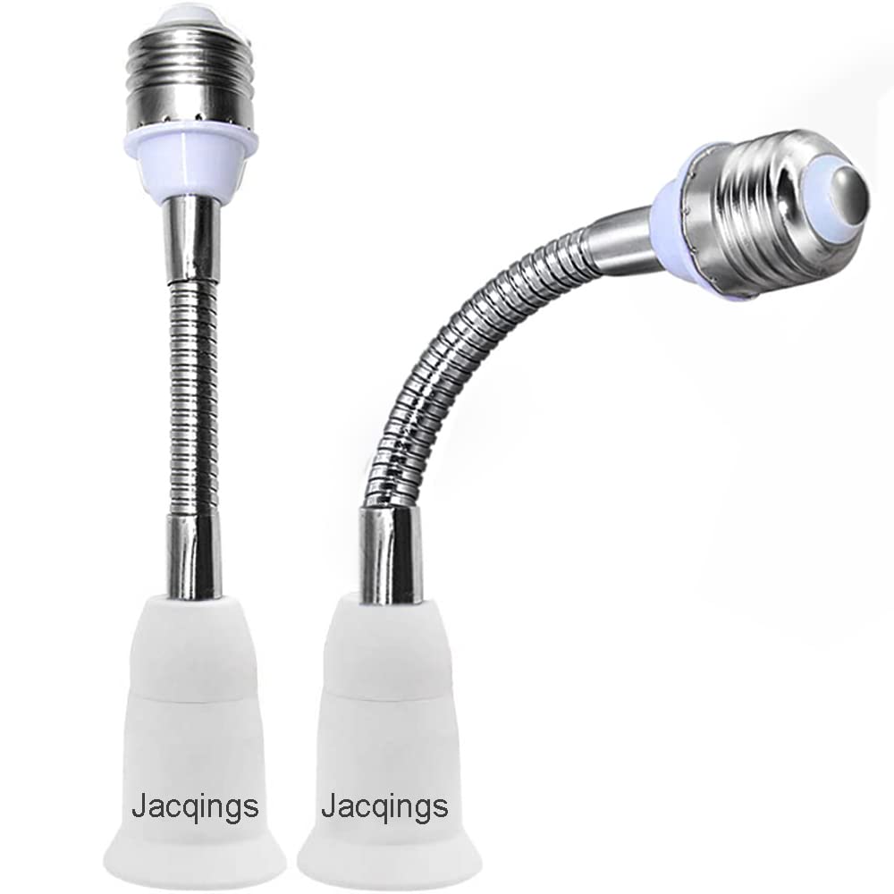 E27 Light Socket Extender Adapter, 15 CM/5.9 Inch Light Bulb Extension, Flexible E26 to E26 Extension, All-Directional Adjustable Standard Medium