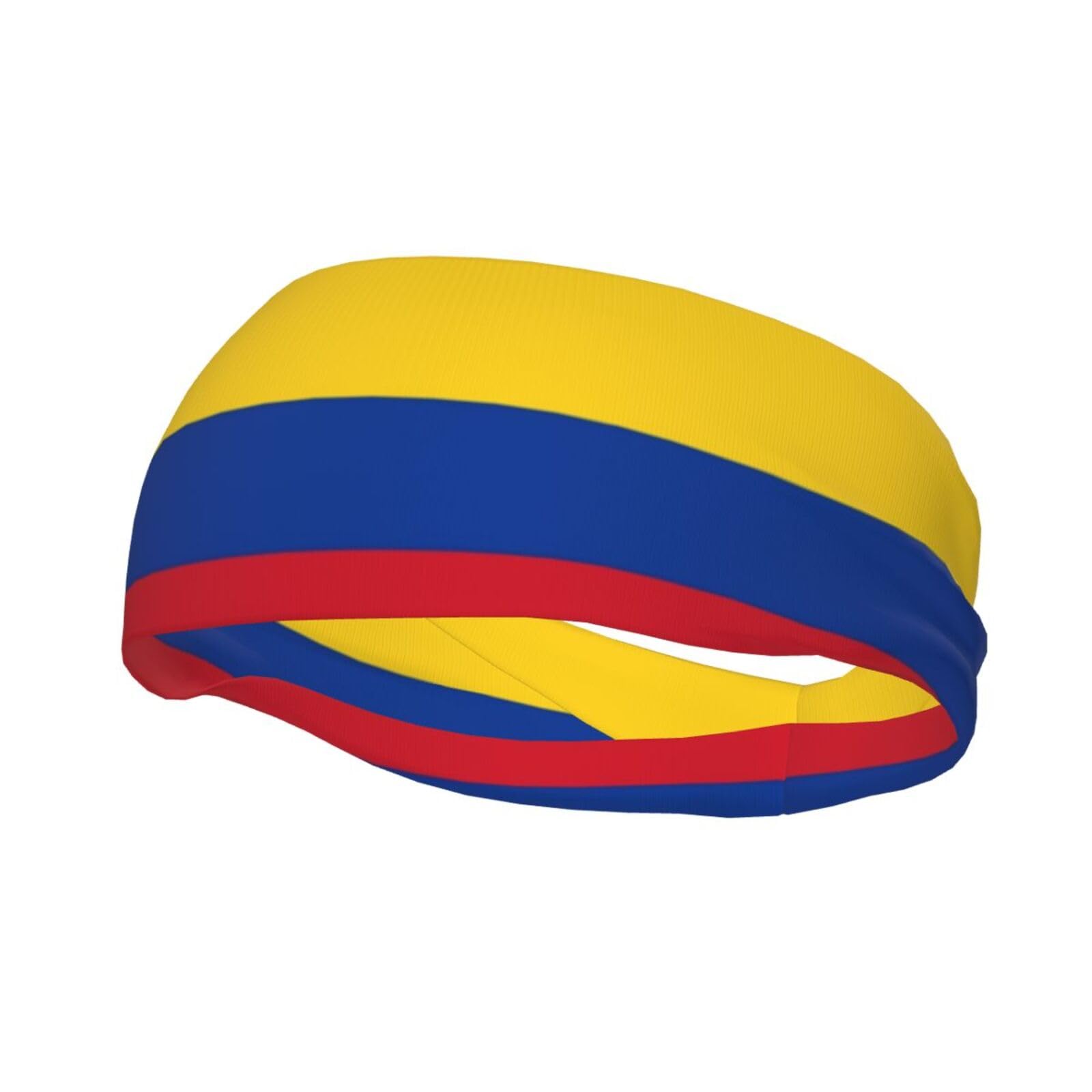 Cute Colombia Flag Running Headbands for Men Women Colombian Sports Sweatbands Hairband for Basketball, Yoga, Workout