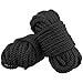 ZOENHOU 4 Pack 32 Feet Black Silk Rope, 8mm Soft Thick Rope Durable Long Multipurpose Braided Twisted