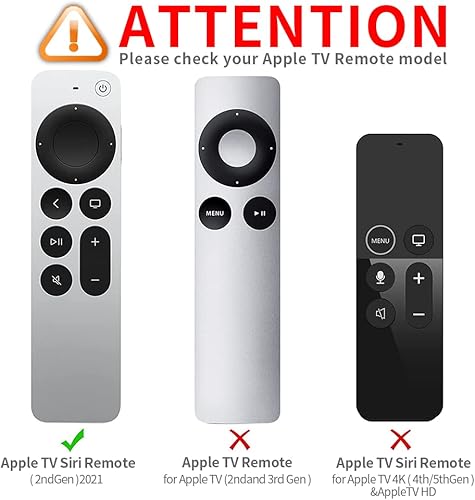Miniatura 7 de AUMAYCHEER - Funda para control remoto para Apple TV, funda antideslizante para controlador Siri 4K HD (2 generación), accesorios protectores de