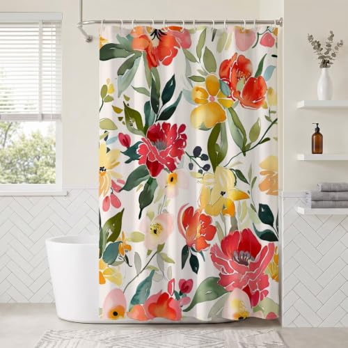 Rideau douche 120x150cm en tissu polyester lavable avec œillets