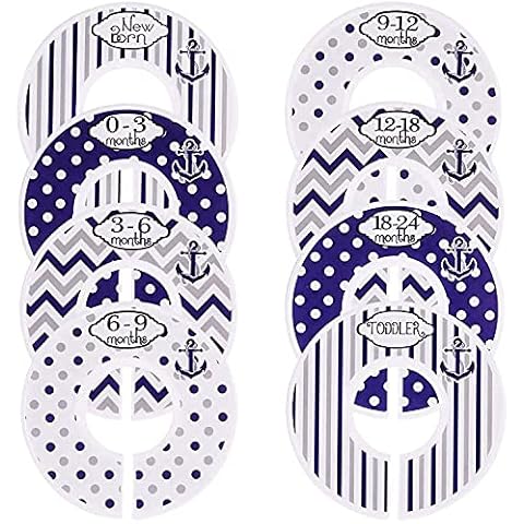 Ximai 8 Pcs Baby Wardrobe Dividers, Baby Clothes Round Closet Dividers,Plastic Dividers,Size Age Dividers Newborn to Toddlers Cover