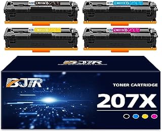 BJTR 207X Compatible Toner Cartridge Replacement for HP 207X 207A W2210X W2211X W2212X W2213X for HP Color Laserjet Pro MFP M283fdw M283fdn M282nw M255dw M255nw (No Chip)