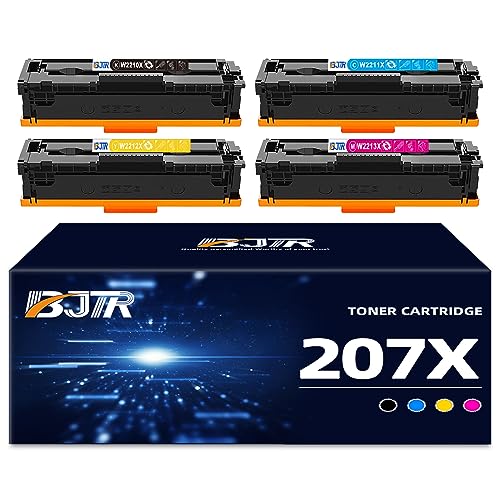 BJTR 207X Toner Cartridge Replacement for HP 207X 207A W2210X W2211X W2212X W2213X Compatible for HP Color Laserjet Pro MFP M283fdw M283fdn M282nw M255dw M255nw (No Chip)