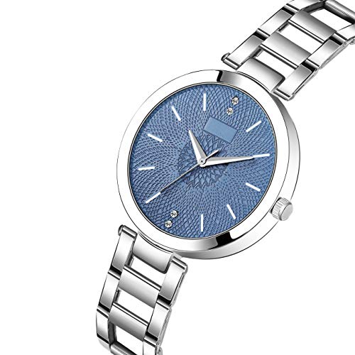 Image of Acnos Silver Plated Mesh Chain Analog Watch for Women - Black /Blue /White /Pink /Brown Dial