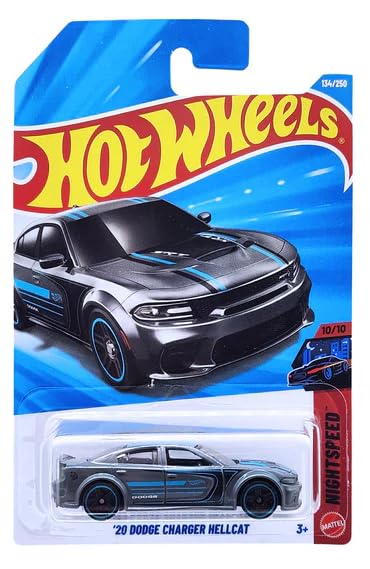 Image of Hot Wheels '20 Dodge Charger Hellcat [Gray] - Night Speed 10 /10, 134 /250-1:64 Scale Diecast Toy Vehicle