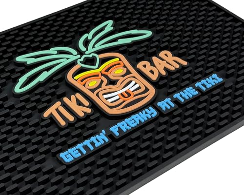 Tiki Bar Mat Warrior Head Mat Gettin Freaky at The