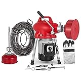Motor de Alta Eficiencia de 250 W: Equipado con un motor de 250 W, facilita el giro de la línea de limpieza del desagüe. Además, el motor de alambre de cobre tiene mejor conductividad y baja resistencia, por lo que este desagüe eléctrico hace que el proceso de limpieza sea más eficiente.