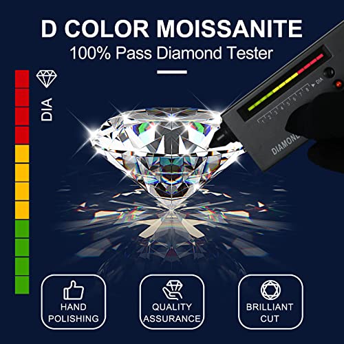 Moissanite Stud Earrings for Women, 0.2CT-8.0CT a Pair 18K White Yellow Gold Plated S925 Sterling Silver D Color VVS1 Clarity Brilliant Round Cut Hypoallergenic Anniversary Day Gifts for Women Men2