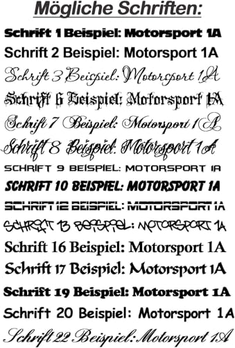 Aufkleber selbst gestalten mit Vorschau - Wunschaufkleber Buchstaben Autoaufkleber - Aufkleber Text Sticker fürs Auto und Motorrad einzeilig nach Wunsch