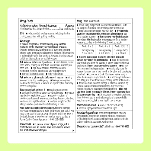 Amazon Basics Mini Nicotine Polacrilex Lozenge, 2 mg (Nicotine), Stop Smoking Aid, Mint Flavor; Quit Smoking with Mint Nicotine Lozenge, 27 Count (Previously Amazon Basic Care) - image 6