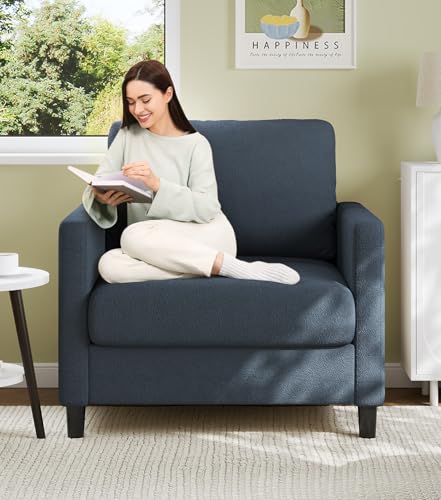 Welzona Sillón Salón, Sillón de lectura de 84 cm Cómodo, Sin Herramientas Muebles Sillones Lounge Sillones, Dormitorio Todo-Madera Dormitorio, Silla de lectura, Mini Sofá de peluche, Sofá Pequeño Para