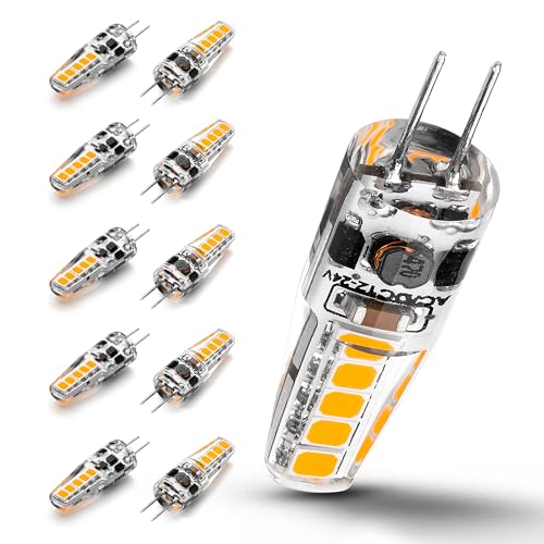 Heifymi G4 LED Bulb 3 Watt Equivalent 20W-35W Halogen Bulbs 2700K Warm White 350LM AC/DC 12-24 Volt for Landscape Lighting, Under Cabinet Lighting, Chandelier Lighting, Microwave Lighting,10 Pack