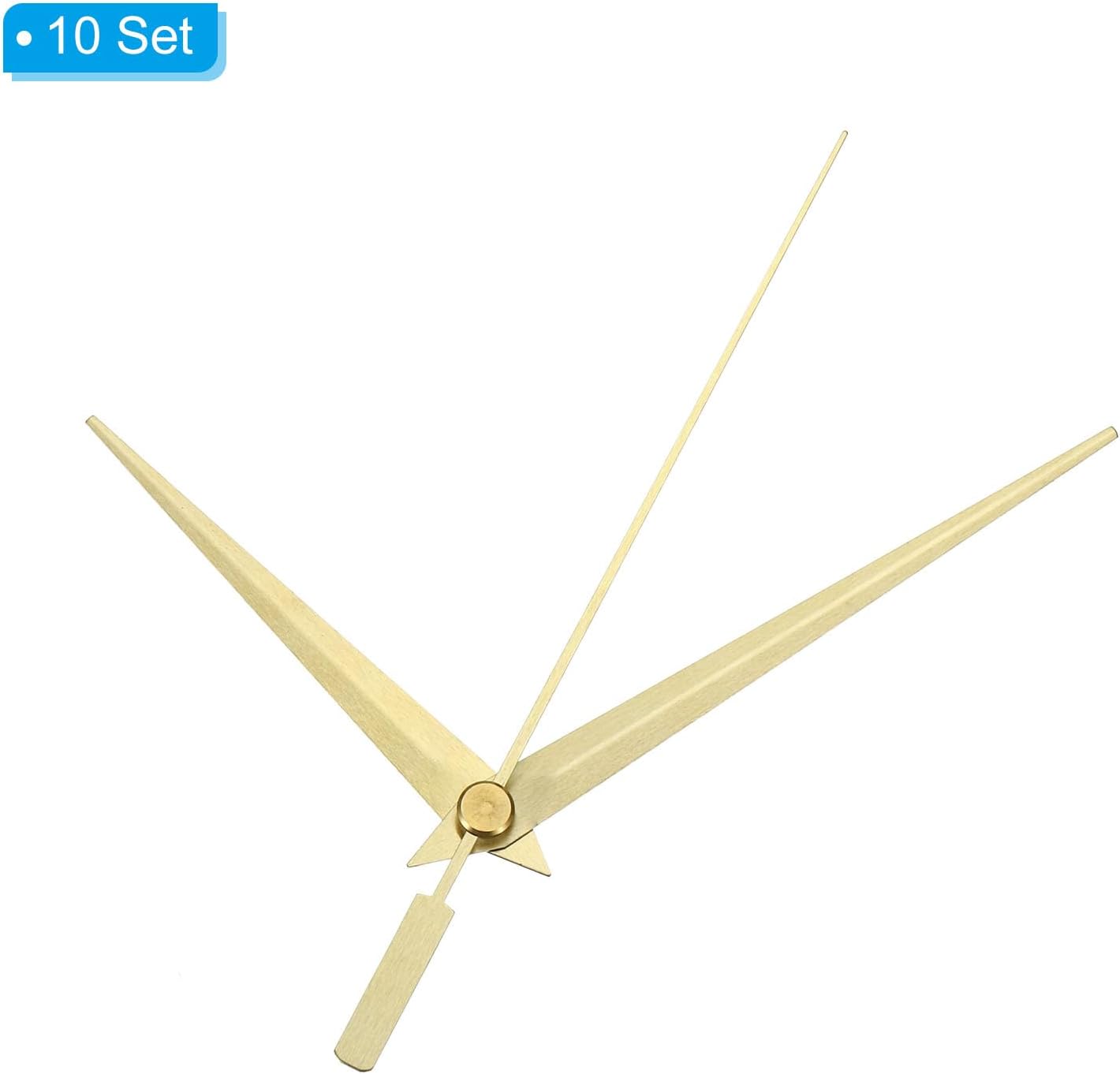 PATIKIL Aluminum Clock Hands Kit, 10 Set Replacement Clock Hands for Wall Clock Repair DIY, Gold