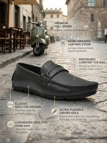 Image of AJANTA Men's Loafers for Men | Formal & Casual Office Shoes | Lightweight Comfortable Walking Footwear | Cushioned Travel & Daily Wear Shoes | Flexible Anti-Skid Loafers for Men