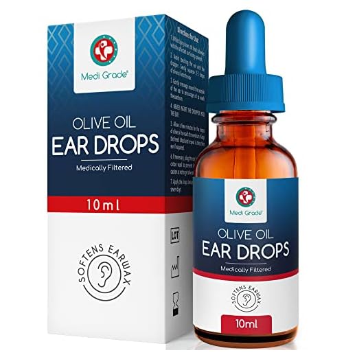 Medi Grade Gotas para Oídos de Aceite de Oliva Virgen Extra - Botella de 10 ml - 100% Grado Médico - Ablanda y Elimina la Acumulación de Cerumen Oído - Uso con el Limpiador de Oídos - Alivio Rápido…