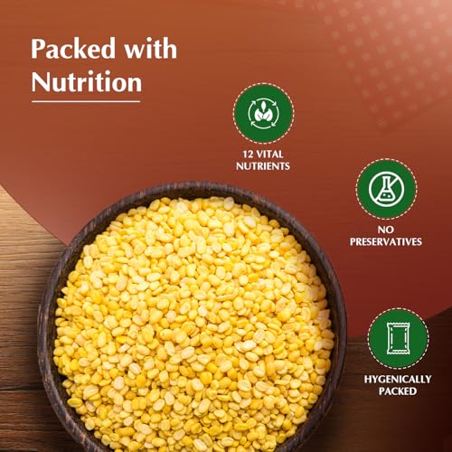 Image of Amazon Brand - Vedaka Unpolished Yellow Moong Dal | 2 Kg | Popular Yellow Moong Dal | Naturally Rich In Protein | Naturally Cholesterol-Free