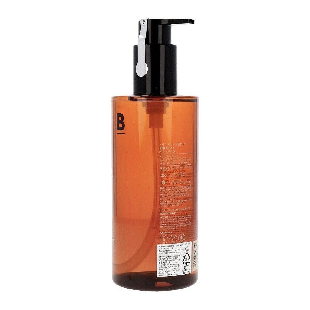 MISSHA - Olio Detergente Super Off Blackhead Off | Elimina impurità e punti neri | Drena i pori | Idratante e naturale | 305 ml, naturale, confezione da 1