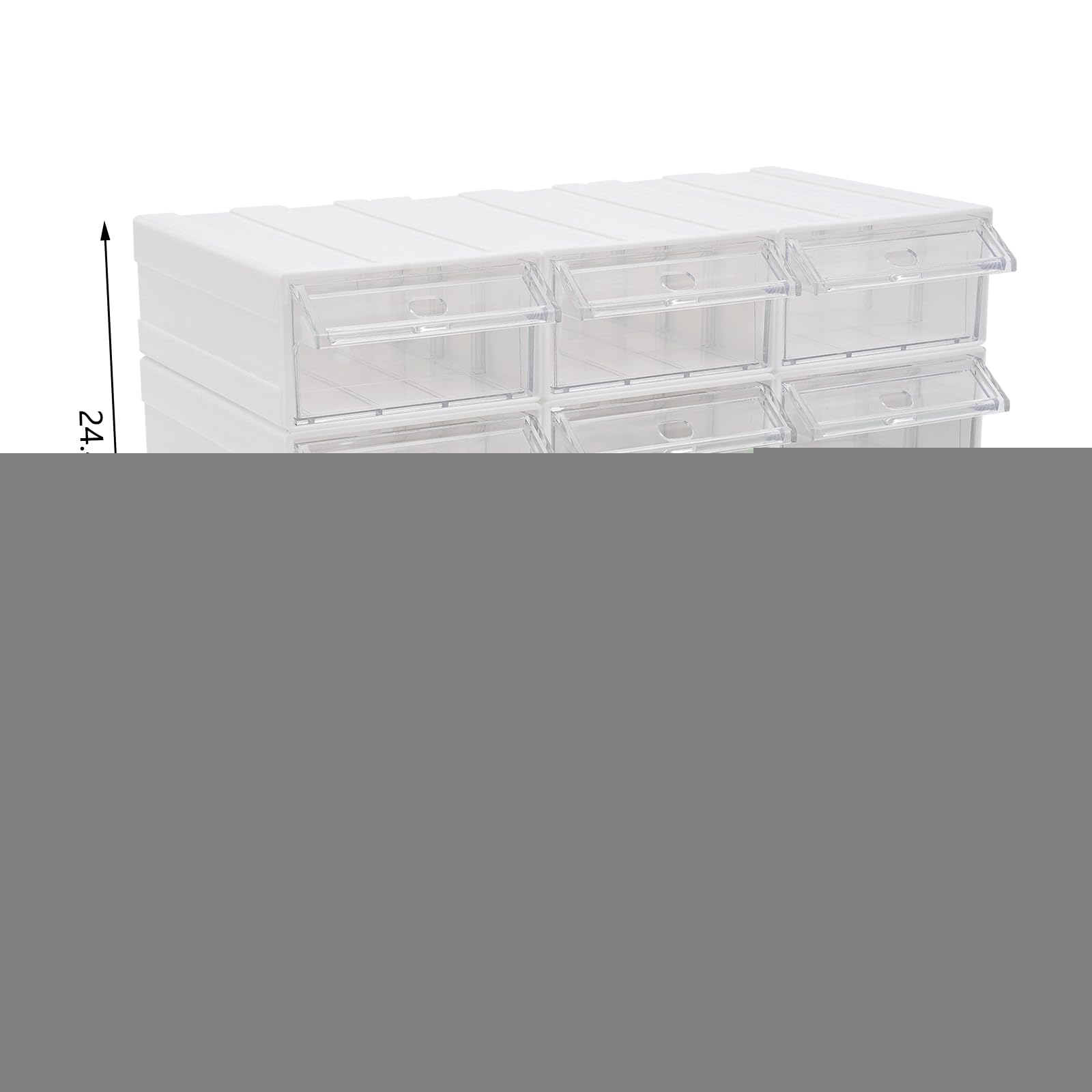 12 scatole di plastica trasparente con 24 dividers e 12 giorni per carte di archiviazione, impilabili, cassetto, organizer multistrato, per cancelleria, materiali da ufficio, gioielli