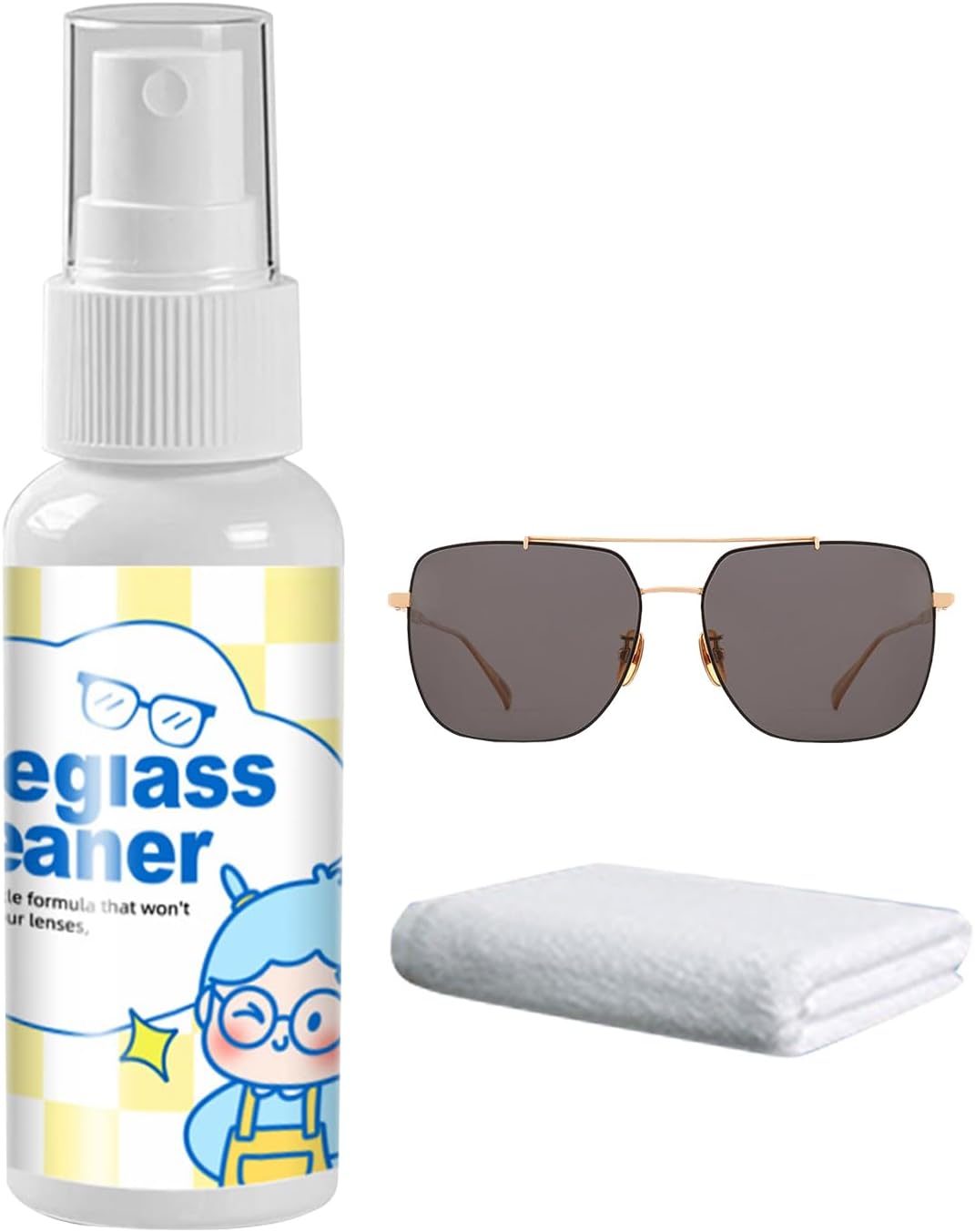 Eyeglass Cleaner - Eyeglass Cleaner Solution - 50ml Portable Dust Removal Cleaning Eyewear Supplies for Home School Business Trip Drivers Students Teachers