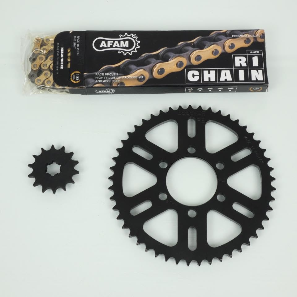 Kit chaîne FE compatible avec moto Yamaha 125 DTMX 1976 à 1982 14x49 Pas 428 Al 62mm
