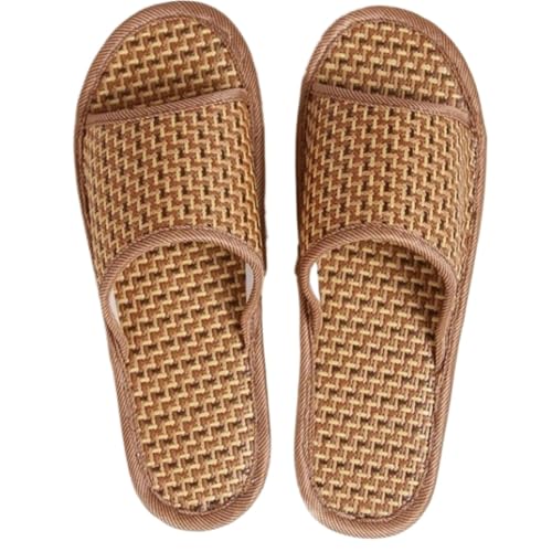Bamboo Slippers Sandals for Women Tatami Straw Rattan Woven Grass Slides Non Slip Wooden Zori Beach Travel Hawaiian Summer Indoor House Boho Standing All Day Comfortable Walking Causal Japanese