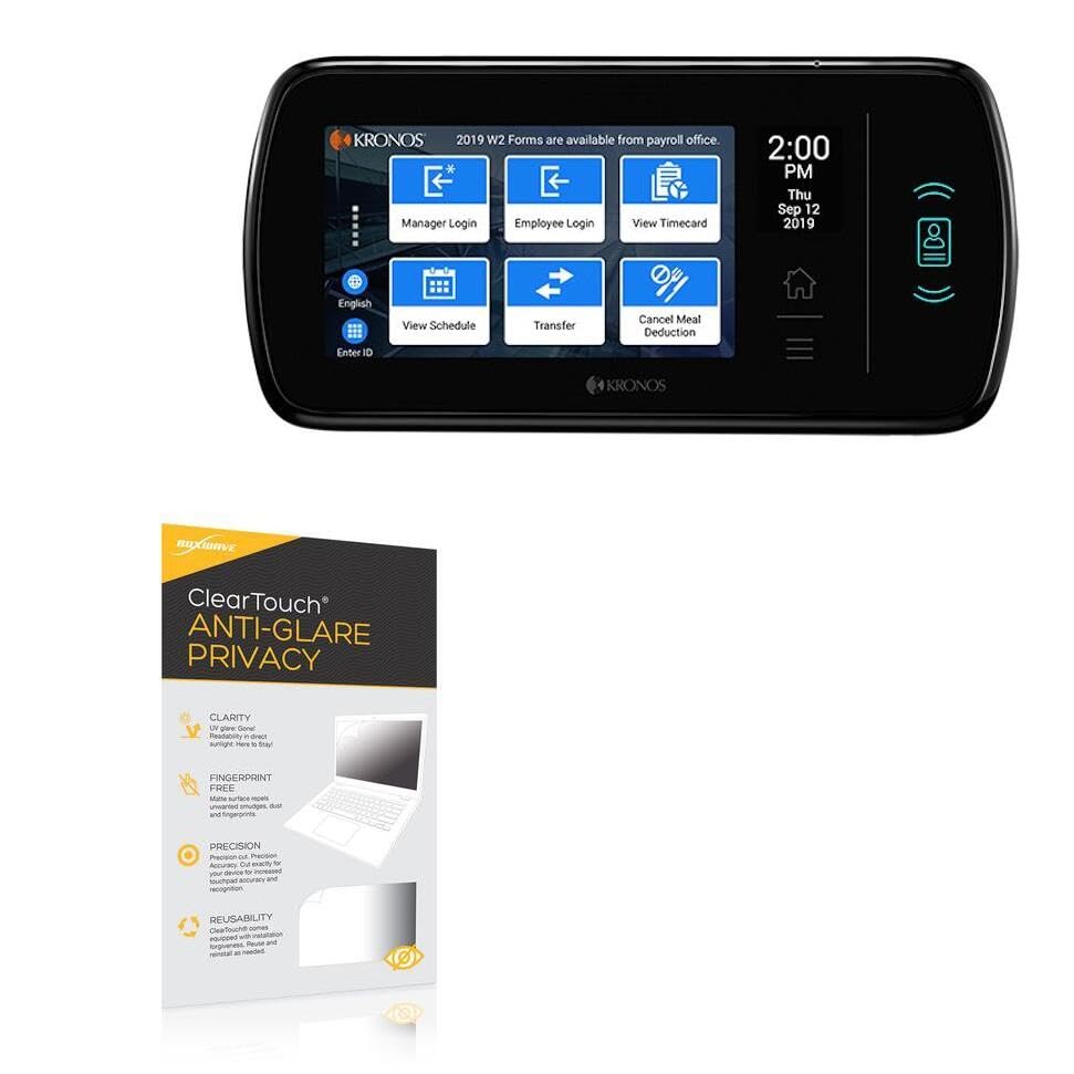 BoxWave Screen Protector Compatible with UKG InTouch DX - ClearTouch Anti-Glare Privacy (2-Pack), Privacy Screen Protector Flexible Film Anti-Glare