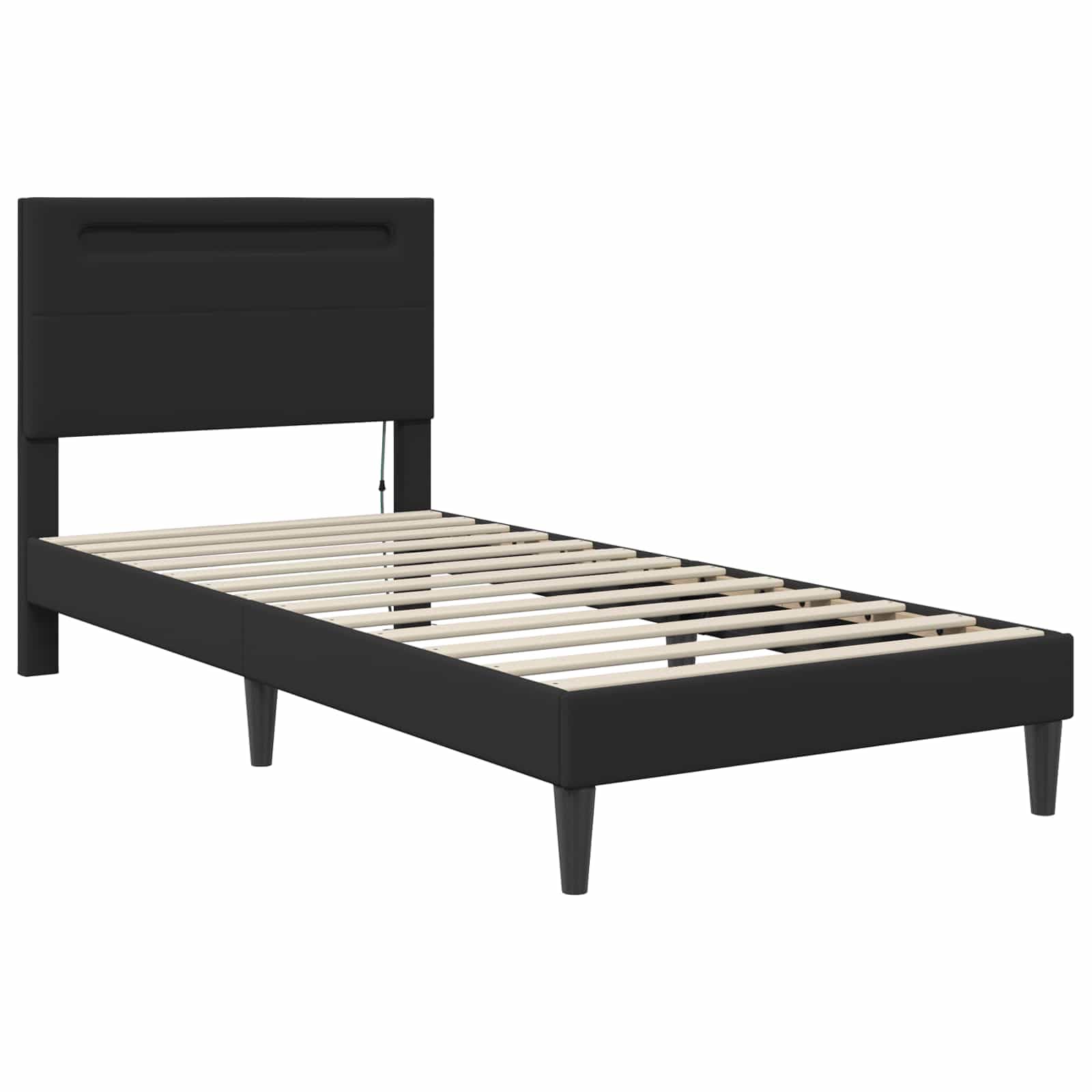 Cuero sintético contrachapado urbano moderno 196 x 94 x 96 cm Negro