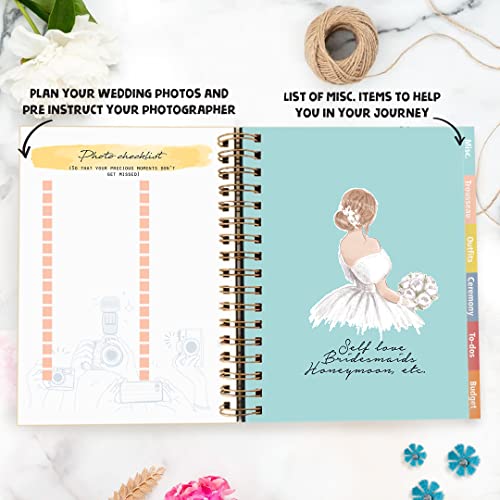 Image of Wedding Planner - Classy Sassy Bougie | Undated Bridal Planning Diary Organizer | Organizing Your Dream Wedding | By The June shop | Bringing Dream Weddings to Life