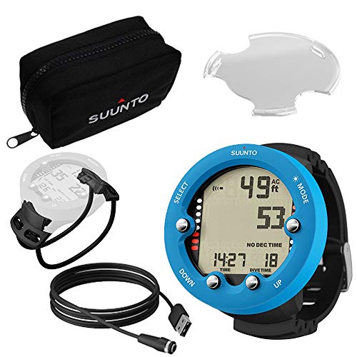 SUUNTO Zoop Novo Blue Dive Computer with USB, Display Shield, Soft Bag,
