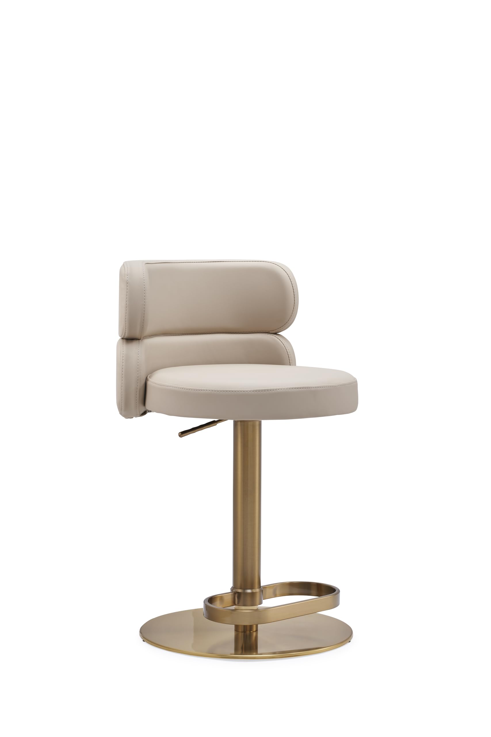 Counter Height Bar Stools with Back Modern Adjustable Height Barstools Swivel Bar Chair Gold Legs for Kitchen Island Counter Living Room Coffee Shop